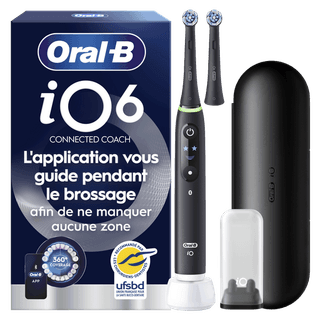 Oral-B iO6 iO6 Series White Luxe Edition (2 brossettes + étui de voyage + porte-brossettes) — photo officielle
