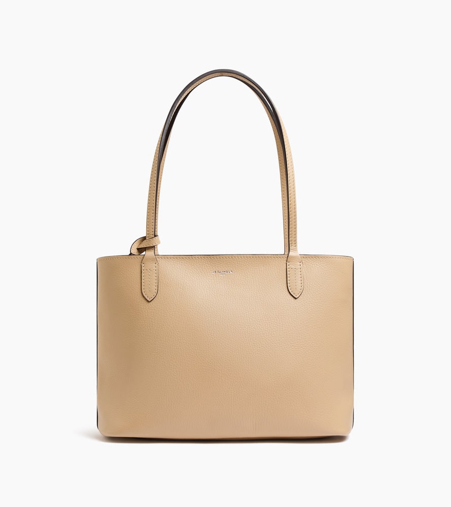 Le Tanneur Petit sac cabas Louise cuir grainé - Désert/Ébène